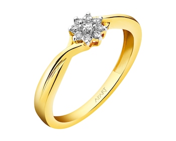 Zlatý prsten s brilianty 0,10 ct - ryzost 585