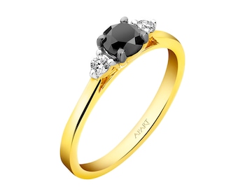 Zlatý prsten s brilianty - ryzost 585