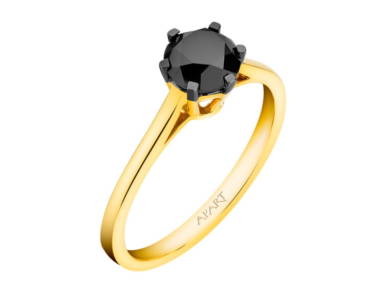 Zlatý prsten s briliantem - ryzost 585