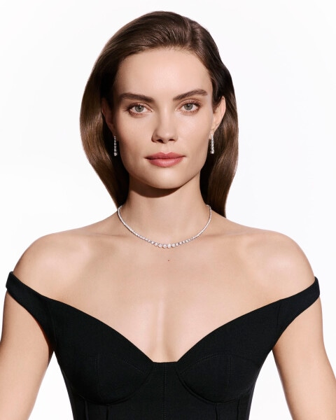 18 K Rhodium-Plated White Gold Dangling Earring with Laboratory Diamonds - 2,00 ct - fineness 18 K