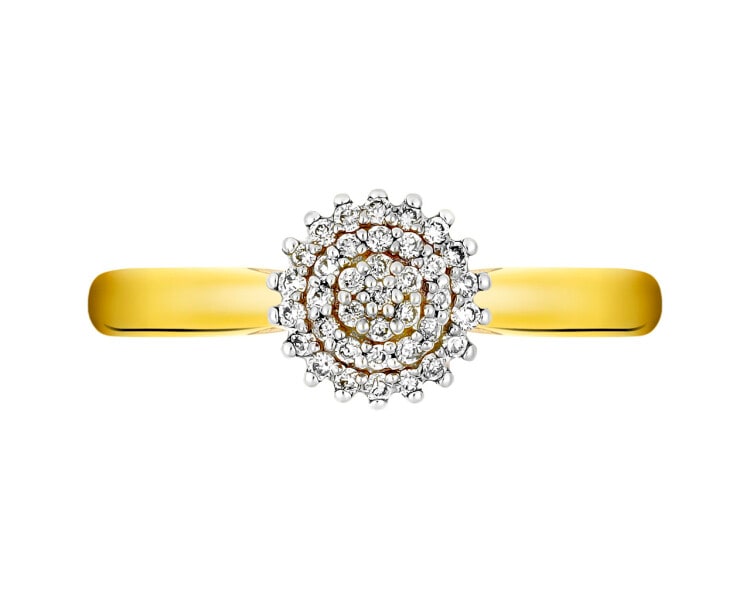Zlatý prsten s brilianty 0,11 ct - ryzost 585
