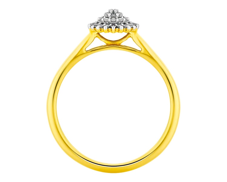 Zlatý prsten s brilianty 0,11 ct - ryzost 585