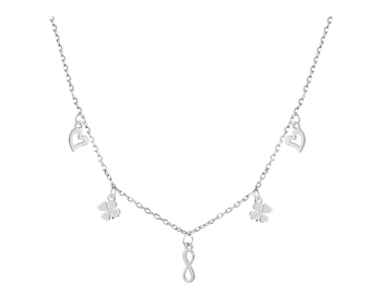 Stříbrný náhrdelník - nekonečno, srdce, čtyřlístky