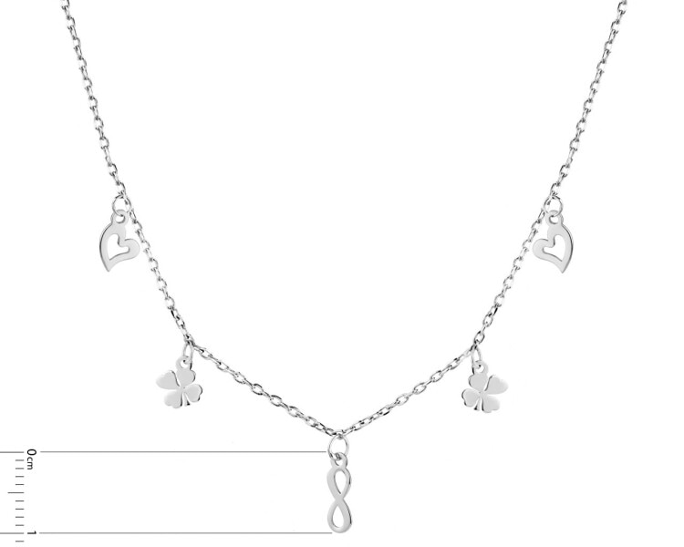 Stříbrný náhrdelník - nekonečno, srdce, čtyřlístky