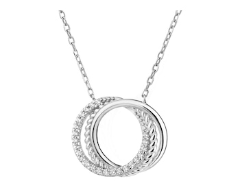Stříbrný náhrdelník se zirkony - kroužky