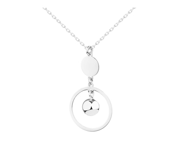 Stříbrný náhrdelník - kroužek, kulička