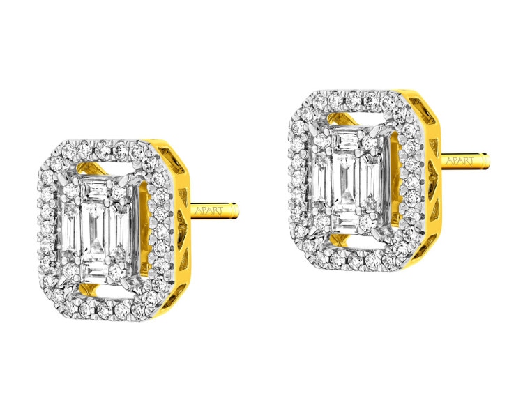 Zlaté náušnice s diamanty 0,40 ct - ryzost 585