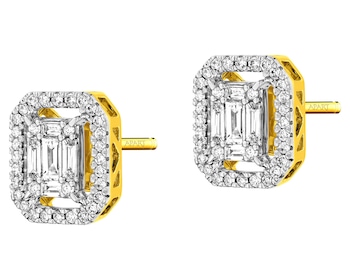 Zlaté náušnice s diamanty 0,40 ct - ryzost 585