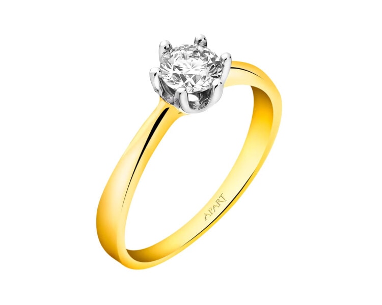 Prsten ze žlutého zlata s brilianty 0,44 ct - ryzost 585