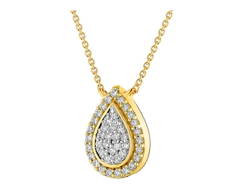 Zlatý náhrdelník s diamanty 0,11 ct - ryzost 585