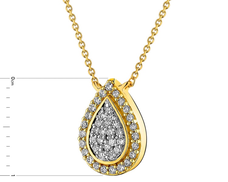 Zlatý náhrdelník s diamanty 0,11 ct - ryzost 585