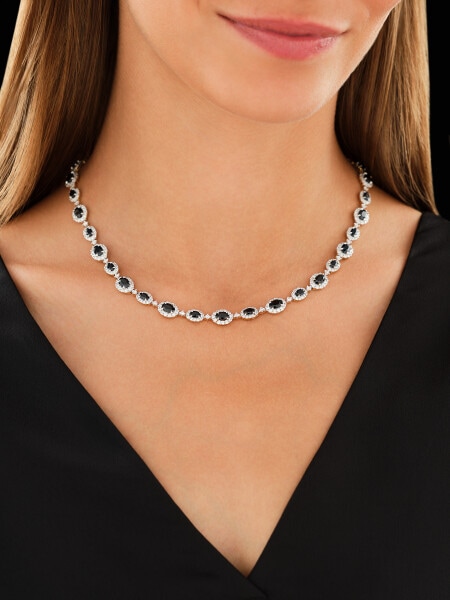 14 K Rhodium-Plated Yellow Gold Collar Necklace - fineness 14 K