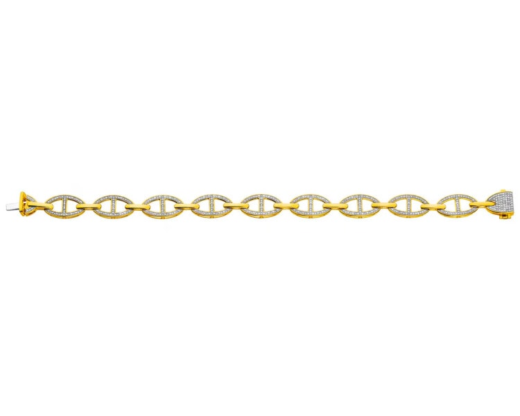 Bransoletka z żółtego złota z diamentami - 19 cm - 0,50 ct - próba 585