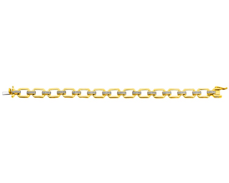 Zlatý náramek s diamanty - 18 cm - 0,25 ct - ryzost 585