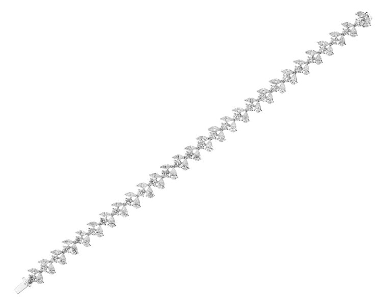Bransoletka z białego złota z diamentami - 18 cm - 8,55 ct - próba 750