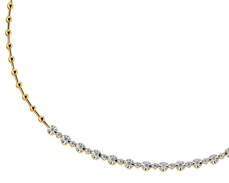 Zlatý náhrdelník s brilianty 0,37 ct - ryzost 585