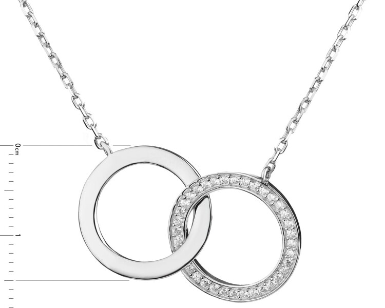 Stříbrný náhrdelník se zirkony - kroužky