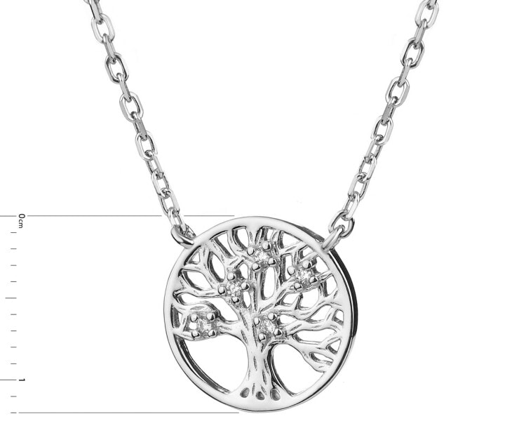 Naszyjnik srebrny z cyrkoniami - drzewko