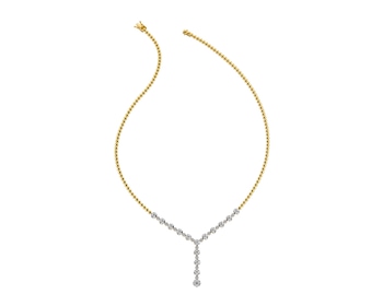 Zlatý náhrdelník s diamanty - 45 cm 1,03 ct - ryzost 585