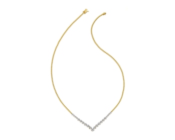 Zlatý náhrdelník s diamanty - 45 cm 0,49 ct - ryzost 585