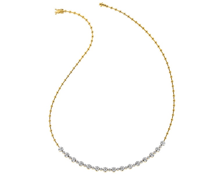 Zlatý náhrdelník s diamanty - 43 cm 0,89 ct - ryzost 585