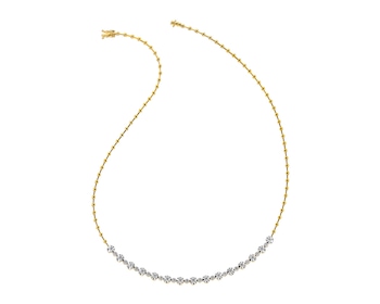 Zlatý náhrdelník s diamanty - 45 cm 0,89 ct - ryzost 585