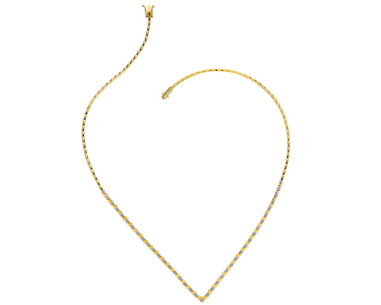 Zlatý náhrdelník s diamanty - 43 cm 0,28 ct - ryzost 585