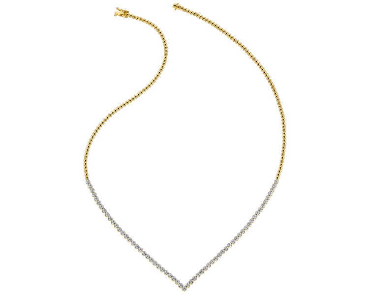 Zlatý náhrdelník s diamanty - 43 cm 0,66 ct - ryzost 585
