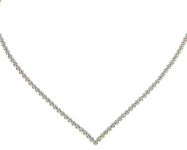 Zlatý náhrdelník s diamanty - 43 cm 0,66 ct - ryzost 585