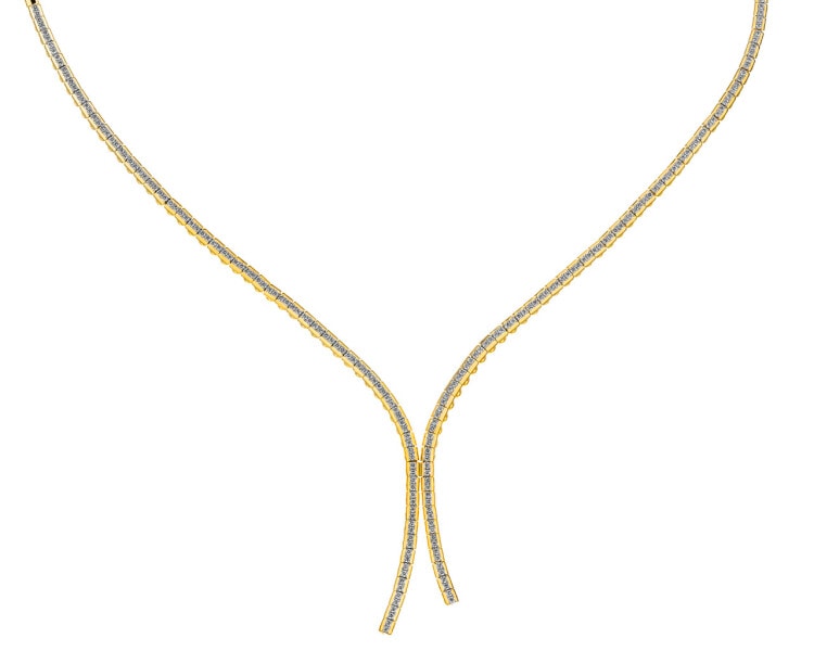 Zlatý náhrdelník s diamanty - 43 cm 0,84 ct - ryzost 585