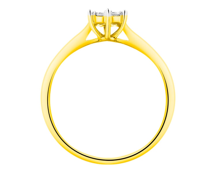 Zlatý prsten s brilianty 0,16 ct - ryzost 585