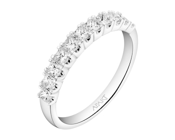 Prsten z bílého zlata s diamanty 0,77 ct - ryzost 585