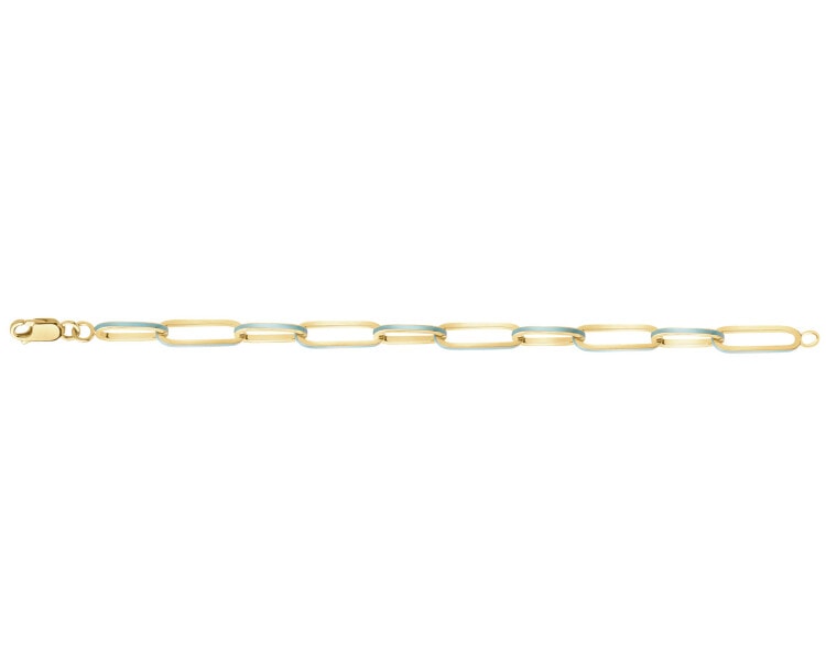 Złota bransoletka z emalią - paper clip