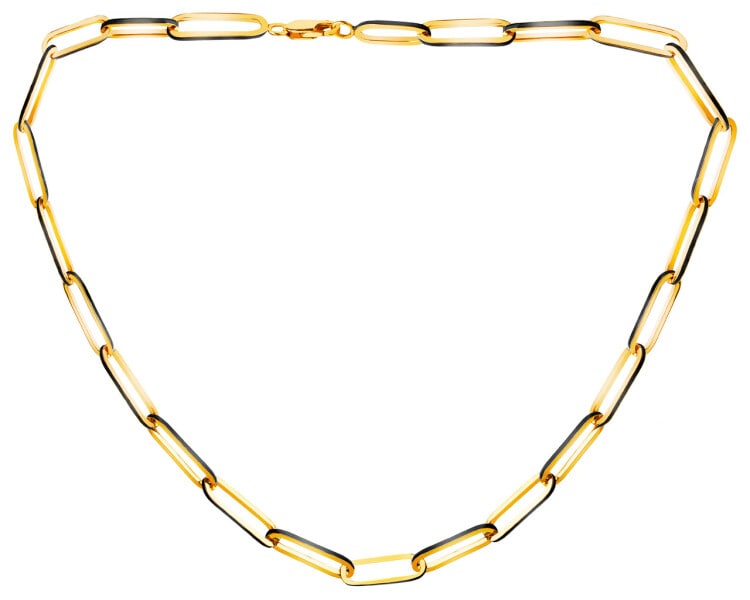 Złoty naszyjnik z emalią - paper clip