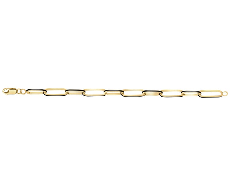 Zlatý náramek se smaltem - paper clip