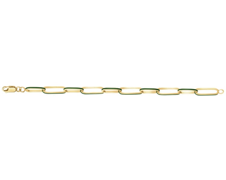 Zlatý náramek se smaltem - paper clip