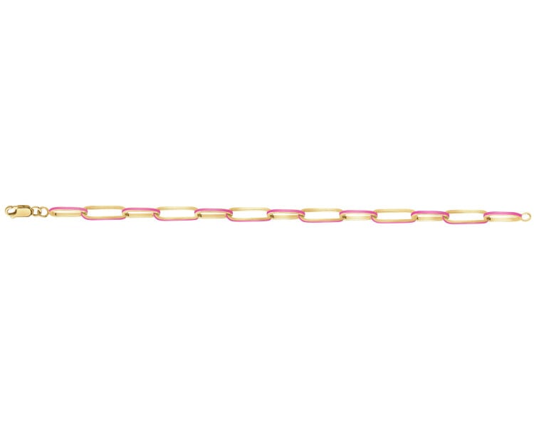 Złota bransoletka z emalią - paper clip
