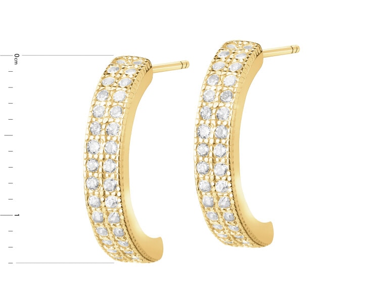 14 K Yellow Gold Earrings with Cubic Zirconia