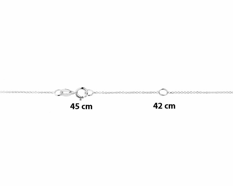 14 K Rhodium-Plated White Gold Necklace with Diamonds 1,11 ct - fineness 14 K