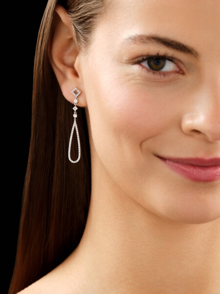Náušnice z bílého zlata s brilianty - 0,83 ct - ryzost 585