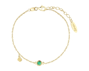 Gold-Plated Silver Anklet with Gemstone
