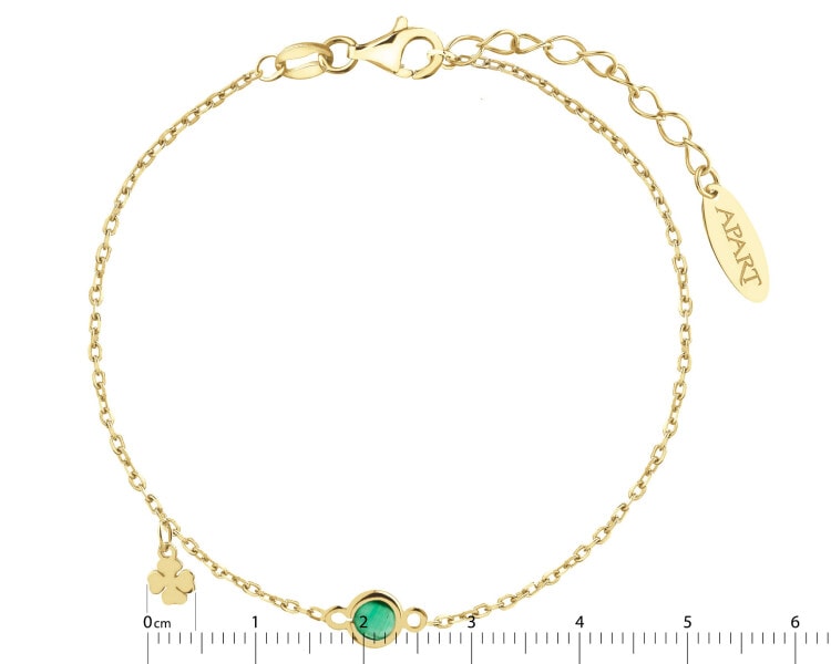 Gold-Plated Silver Anklet with Gemstone