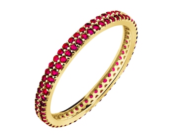 Złoty pierścionek z   rubinami syntetycznymi - Eternity