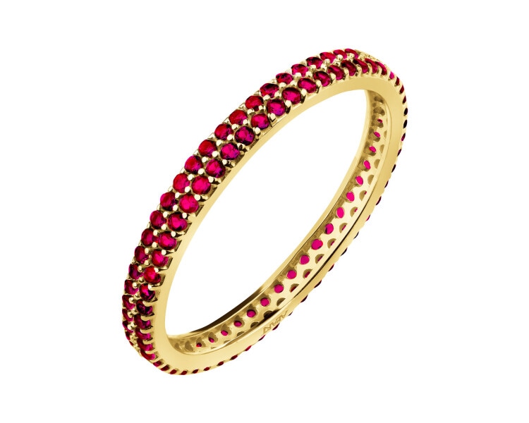 Złoty pierścionek z   rubinami syntetycznymi - Eternity