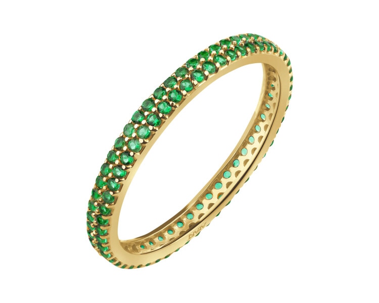 Zlatý prsten se syntetickými smaragdy - Eternity