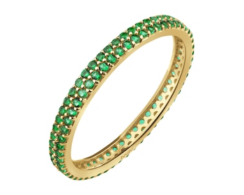 14 K Yellow Gold Eternity with Synthetic Emerald
