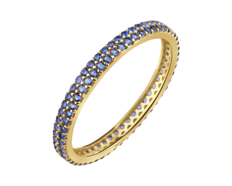 8 K Yellow Gold Eternity with Synthetic Sapphire