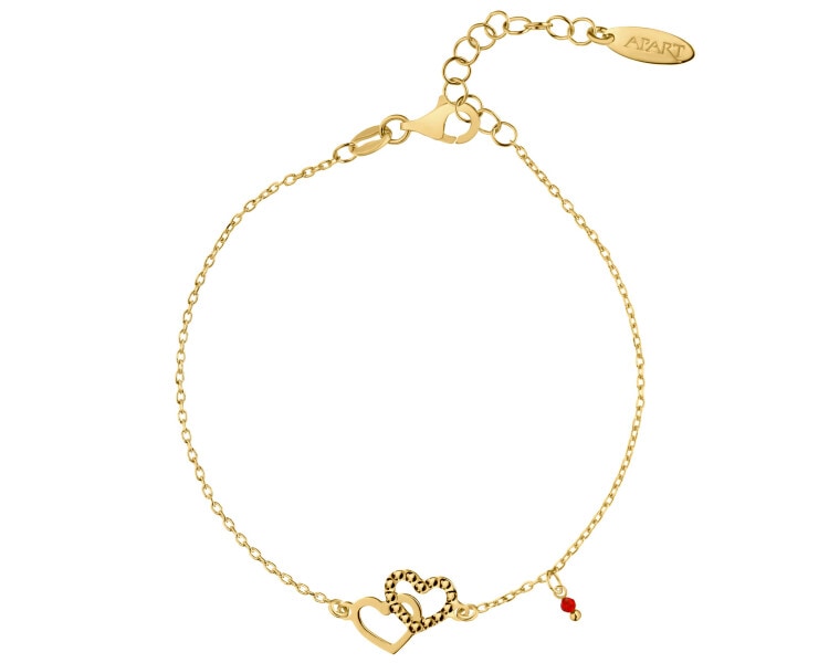 Gold-Plated Silver Bracelet with Glass