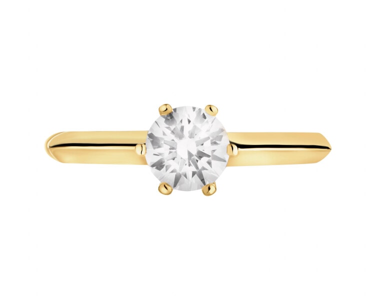 14 K Yellow Gold Ring with Cubic Zirconia