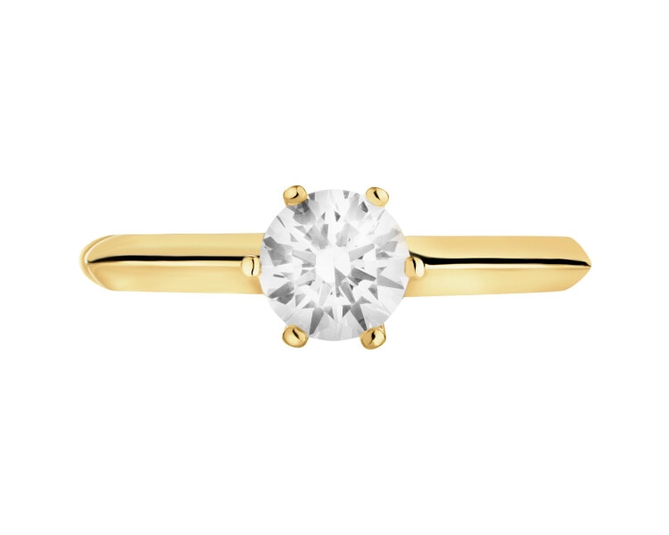 8 K Yellow Gold Ring with Cubic Zirconia